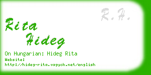 rita hideg business card